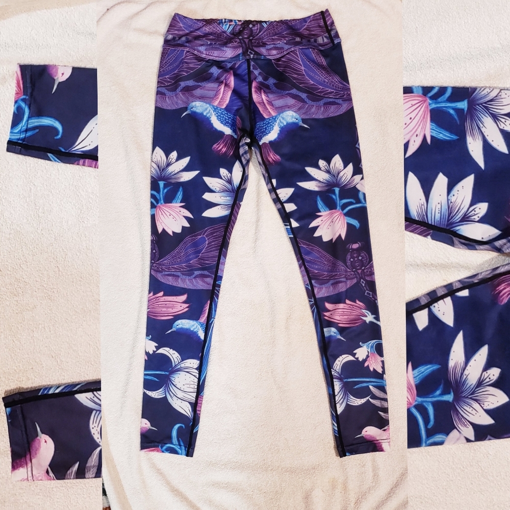 CUTE HUMMINGBIRD SPANDEX LEGGINGS